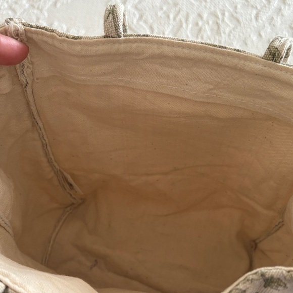 Gently Loved Longaberger Green Leaf Pattern Mini Tote - Picture 5 of 9